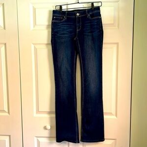 White House Black Market Women’s Denim Jeans Size 0 Boot Cut Low Rise Dark Wash